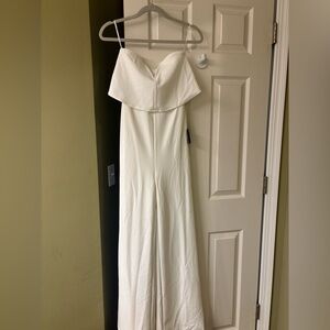 Lulus strapless white jumpsuit